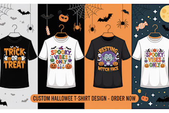 create unique and scary halloween t shirt designs for pod