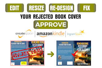edit, resize and redesign book cover for amazon KDP, paperback