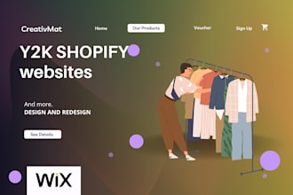 build trendy y2k shopify website with and SEO for clothing brand