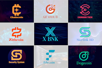 do modern crypto tech, timeless, software, saas startup website logo design