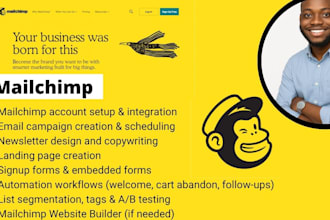 build mailchimp email marketing, automation, forms and landing pages