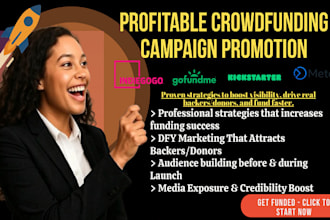 do crowdfunding promotion, gofundme indiegogo kickstarter fundraising ads