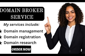 be your domain broker, help you buy, resell, flip, or manage domain names