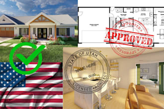review, draw and stamp utah california architectural floor plan for city permit