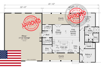 draw, stamp and review california utah architectural floor plan for city permit