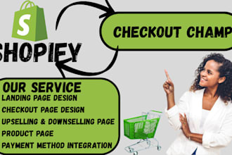design checkout champ landing page and integrate to shopify