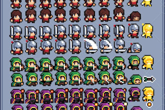 create pixel art animation and 2d sprite sheet for your game art illustration