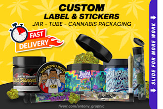 design premium cannabis jar, preroll, or tube label and sticker
