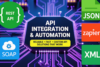 do API integration and zapier automation using soap, rest, json, XML