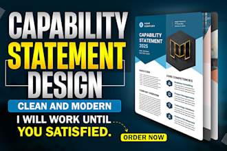 design professional government capability statement on photoshop