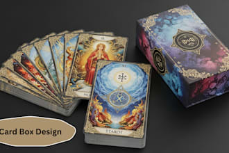 design custom card box for board card game, tarot card, trading card