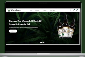 design cbd website, cigar, tobacco, vape cbd oil shopify store cannabis wesbite