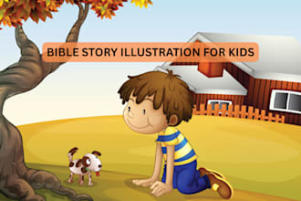 do bible illustration, bible story, kids illustration, african american, cover
