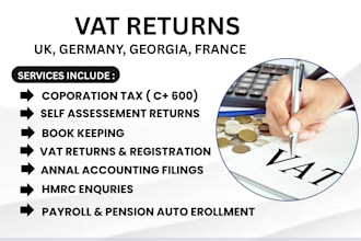 do the UK vat registration and vat return preparation and submission