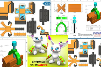 design custom printable 3d cad model papercraft template PDF affirmation cards