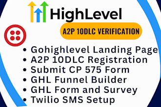 a2p 10dlc registration gohighlevel twilio setup email automation workflow brand
