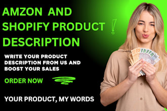 write amazon and shopify product description to boost sales