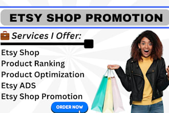 etsy marketing shop promotion product ranking  keyword optimization etsy ads