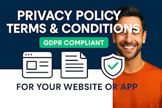 write privacy policy and terms and conditions for your website or app