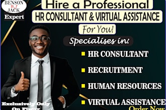 be your human resources HR consultant, recruitment, virtual assistant, payroll
