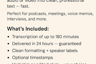 professionally transcribe your audios in 24 hours