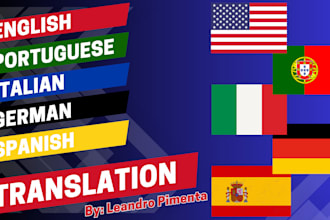 professionally translate english, german, spanish, italian and portuguese