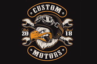 make professional motorcycle club logo with creative concept