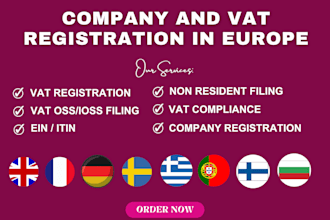 register your company and vat in sweden, greece, bulgaria, portugal or finland