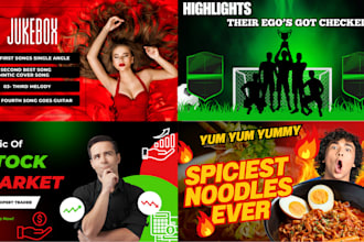 design a mind blowing you tube thumbnail for you