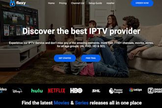 create a professional iptv website for iptv services or iptv reseller, stream
