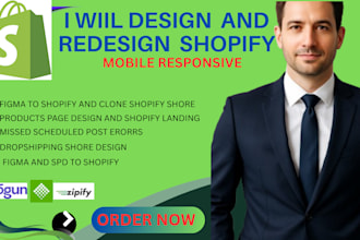 design, redesign, clone your shopify store, landing page, figma to shopify shore