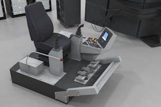 chair mining simulator, golf arena, cgi rendering, virtual training environments