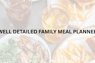 design a well detailed family meal planner for you and your family