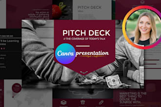 create a stunning modern canva pitch deck presentation design or google slides
