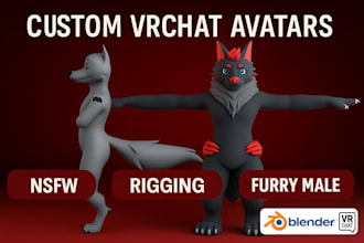 custom vr chat avatar nsfw vrchat rigging vroid model vtuber furry vrchat model