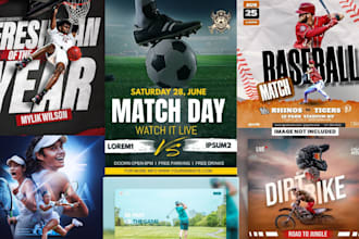 design pro sport graphics ,basketball,gym, football flyer or poster with qr code