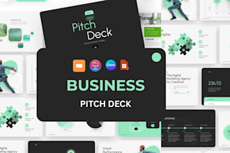 create a business powerpoint presentation or modern pitch deck design