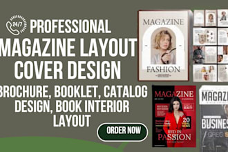 magazine layout cover design product catalogue brochure looklet, journal canva