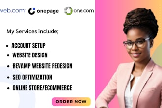 design or redesign one com web com webador simvoly site wix onepage website