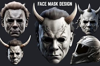 sculpt 3d mask 3d helmet cosplay model 3d mask model 3d helmet mask 3d printing