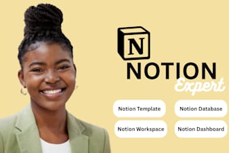 create notion database, template, page design,  workspace and automation
