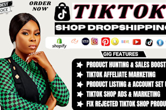 do complete tiktok shop setup,tiktok shop dropshipping,tiktok shop listing, ads