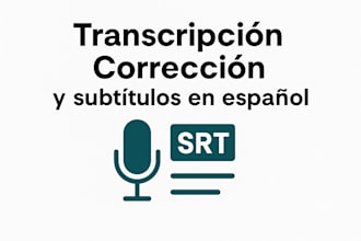transcribo, corrijo ortografía y creo subtítulos en español con precisión
