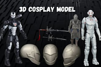 sculpt 3d cosplay model, 3d armor, helmet, cosplay prop, mask for 3d printing