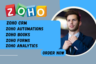 setup zoho CRM, analytics, books, forms and automations