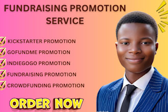 promote crowdfunding, gofundme, fundraising, kickstarter, indiegogo to 100k