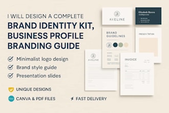 design a complete business profile, brand identity kit, branding guide