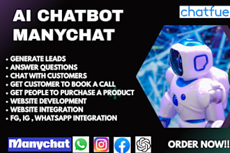 build automated instagram facebook whatsapp ai chatbot using manychat chatgbt