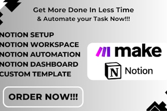 setup notion workspace dashboard custom notion template notion make automation