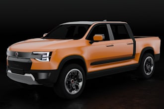 create pickup ev for gta v,pbr texture,car hard surface,dnd car sculpture,gaming